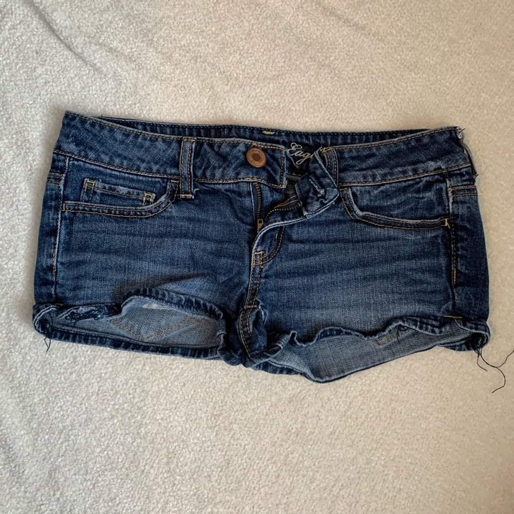 Jean shorts.